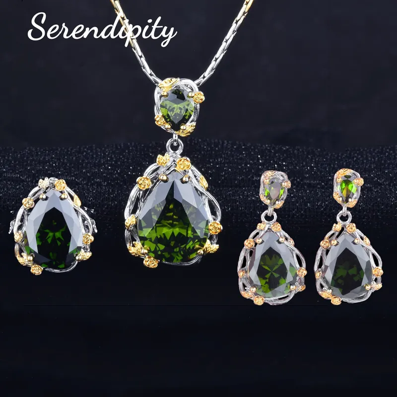 Italian Multicolor Jewelry Set Pear Shape