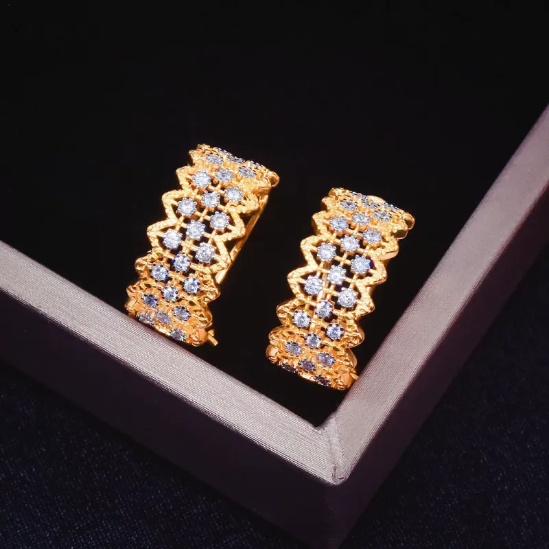 Italian Lace Earrings Diamond Pendant Set