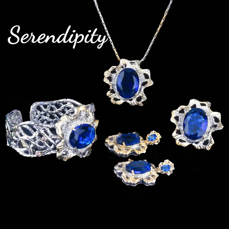 Italian Vintage Court Style Multicolor Gemstone Jewelry Set