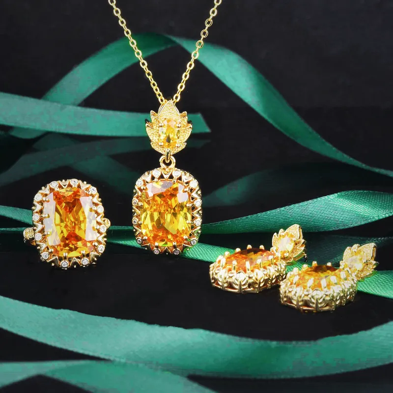 Italian Vintage Court Style High-Carbon Diamond Jewelry Set