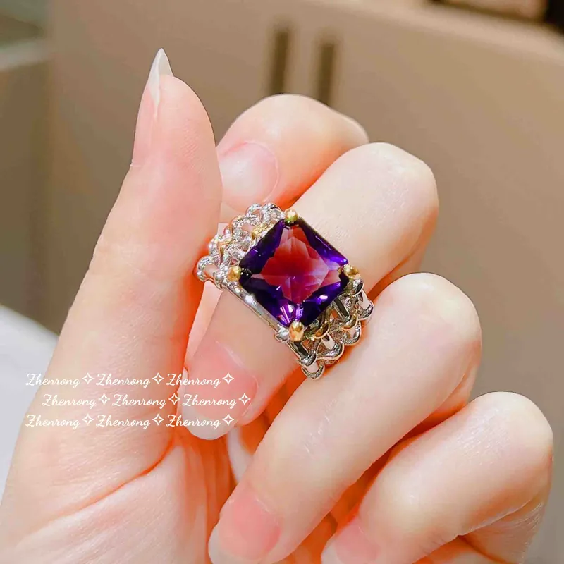 Italian Vintage Purple Zircon Leopard Jewelry Set with Pearl Pendant
