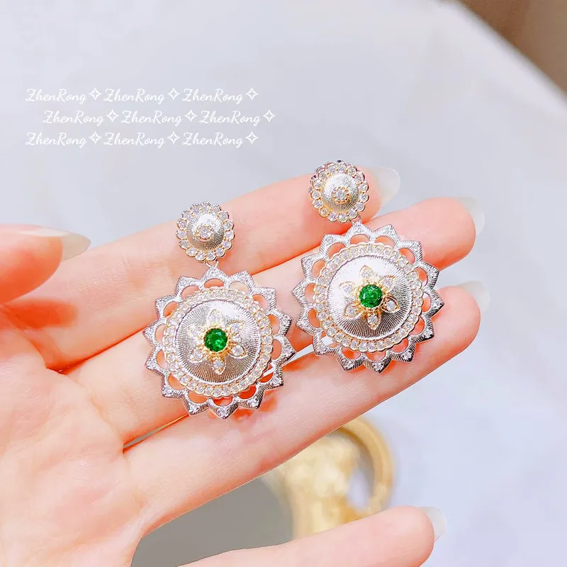Italian Vintage Filigree Flower Necklace and Earrings Set