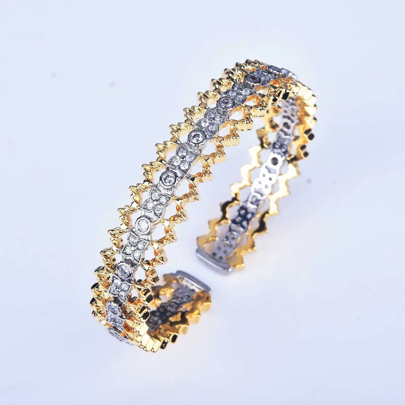 Italian Handmade Filigree Lace Full Pave Bangle