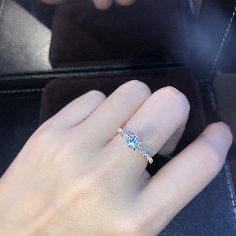 Sterling Silver Plated Zircon Engagement Ring Set