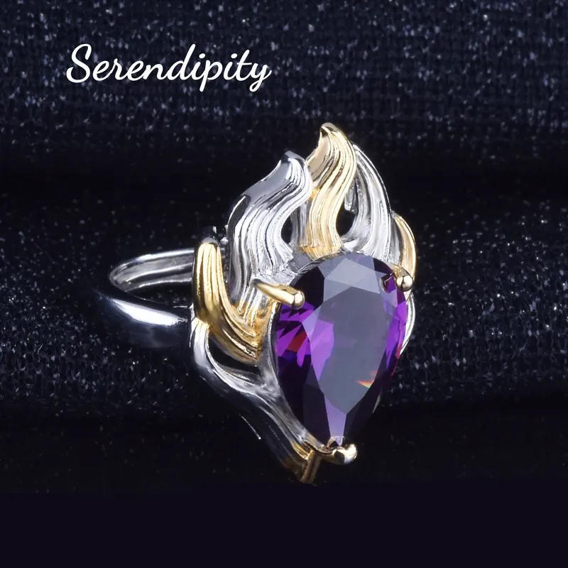 Italian Handmade Yellow Zircon Jewelry Set with Purple Zircon