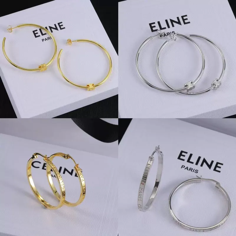 U-Shape Arc de Triomphe Earrings Brass Gold