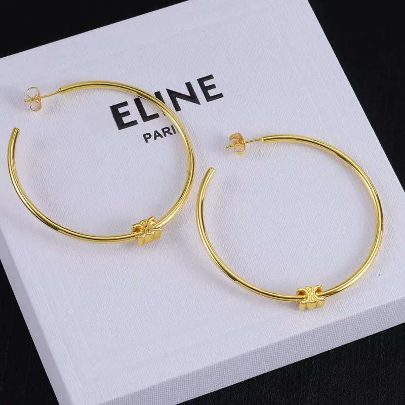 U-Shape Arc de Triomphe Earrings Brass Gold