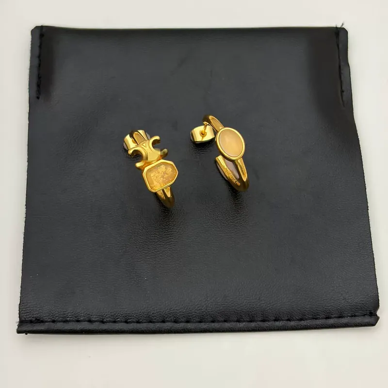 Quartz Asymmetrical Circle Earrings