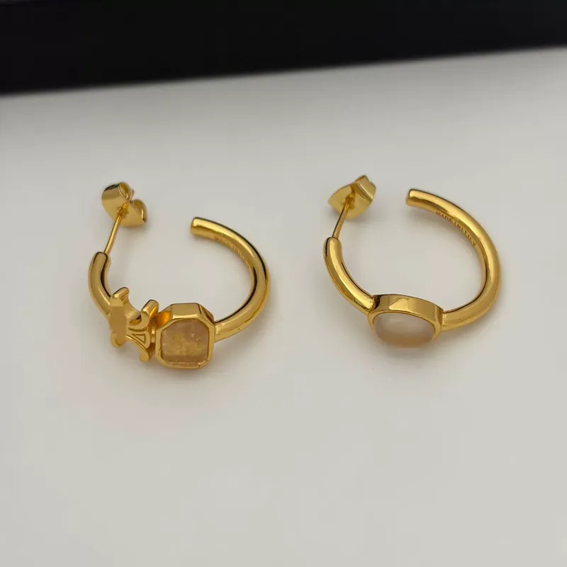 Quartz Asymmetrical Circle Earrings