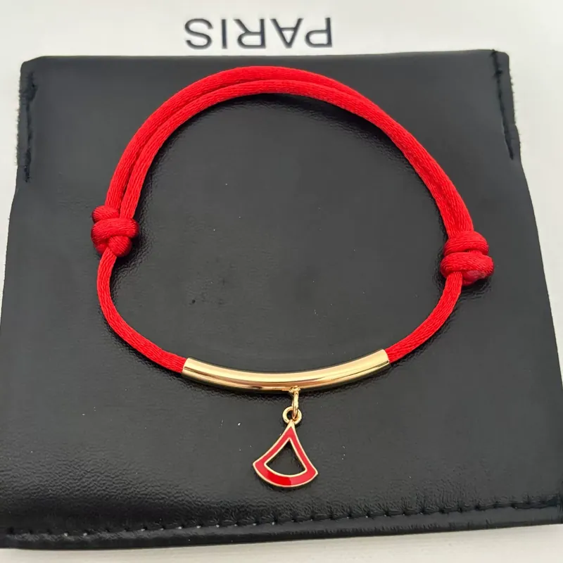 Enamel Snake Red Rope Bracelet