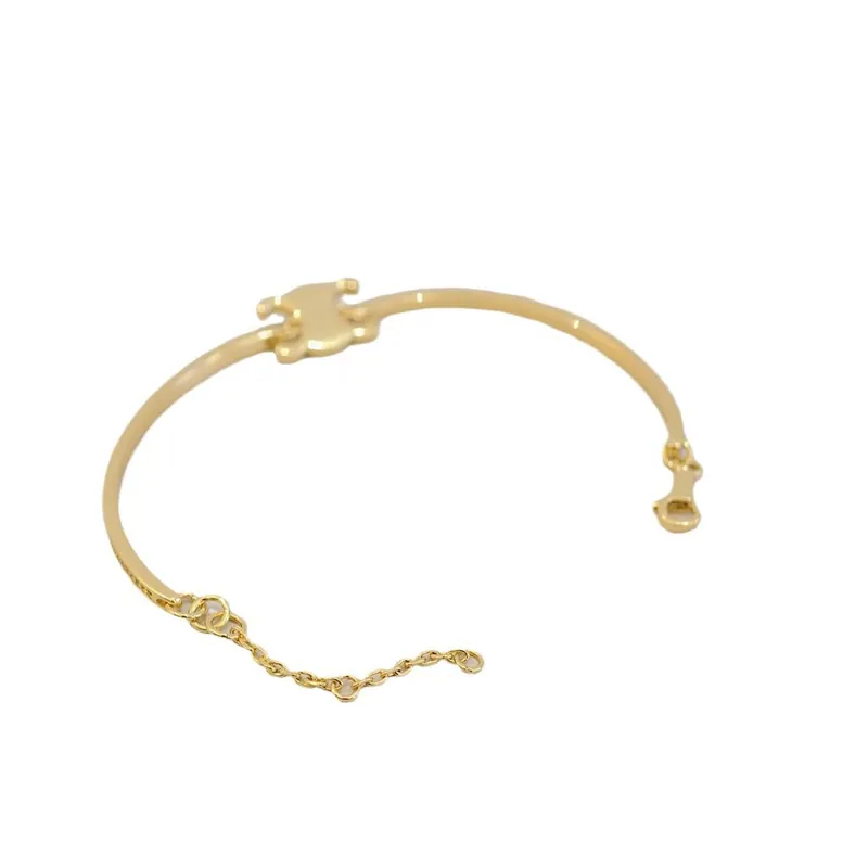 Gold Arc de Triomphe Star Bangle Minimalist Light Luxury