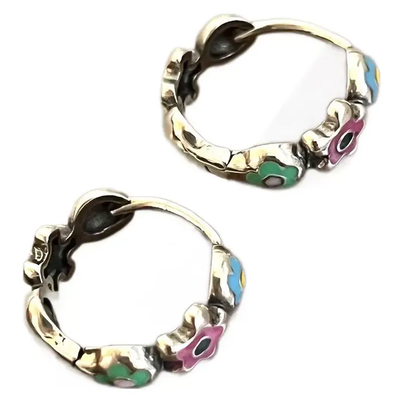 Enamel Flower Ear Cuffs