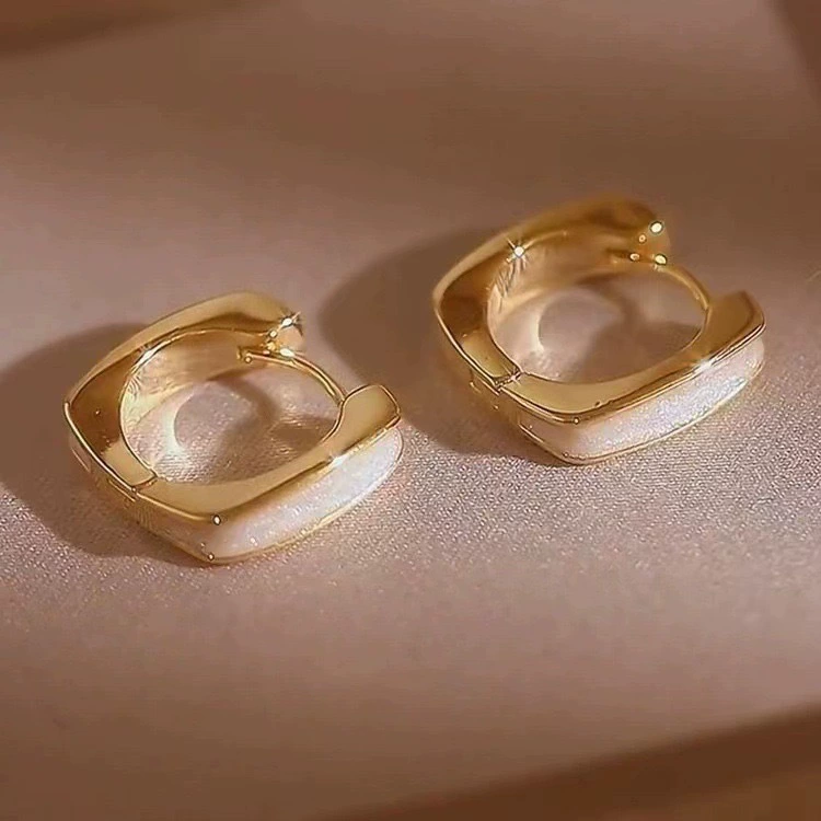 Geometric Enamel Earrings