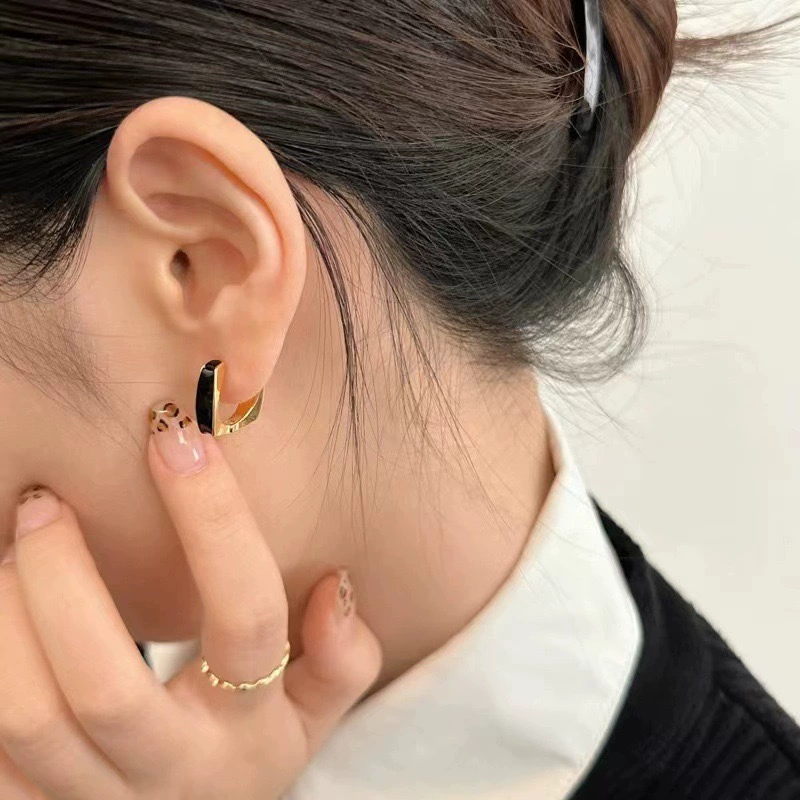 Geometric Enamel Earrings