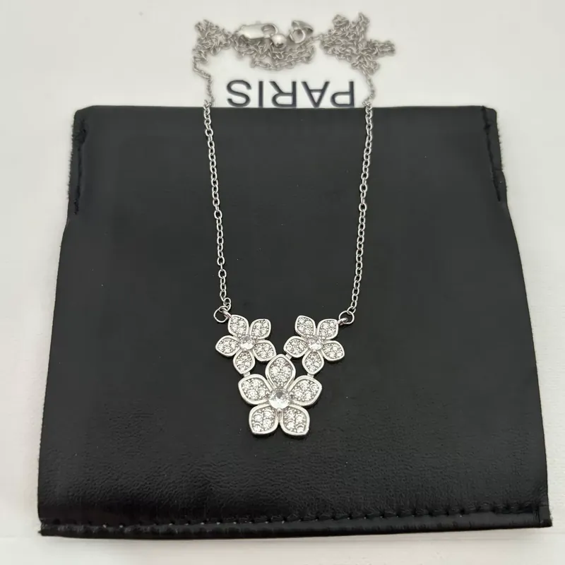 Full Pave Plum Blossom Necklace