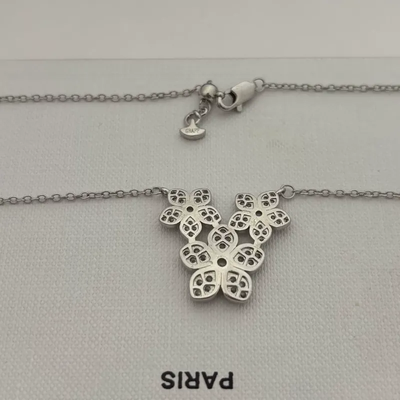 Full Pave Plum Blossom Necklace