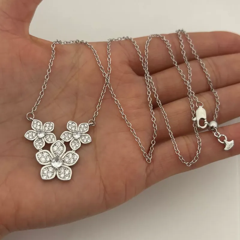 Full Pave Plum Blossom Necklace