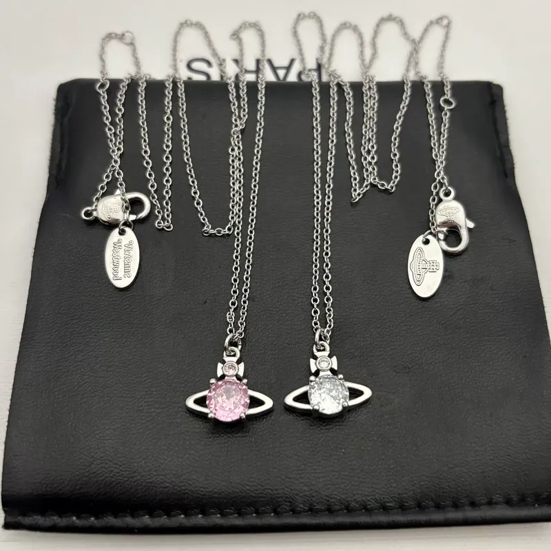 Zircon Saturn Single Stone Necklace