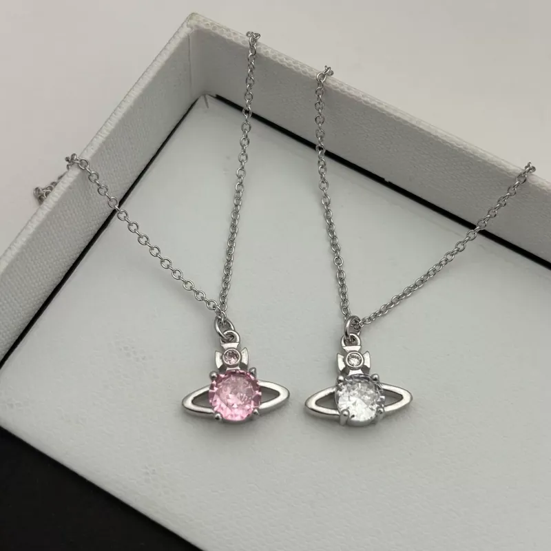 Zircon Saturn Single Stone Necklace