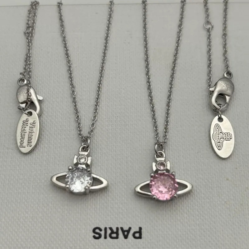 Zircon Saturn Single Stone Necklace