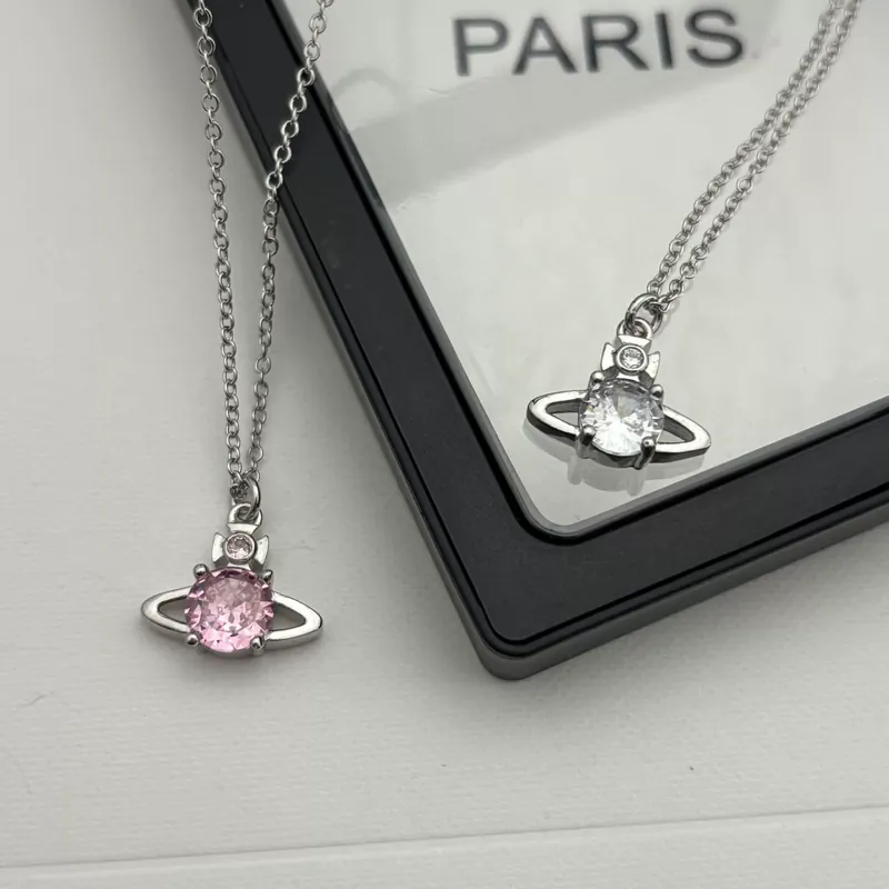 Zircon Saturn Single Stone Necklace