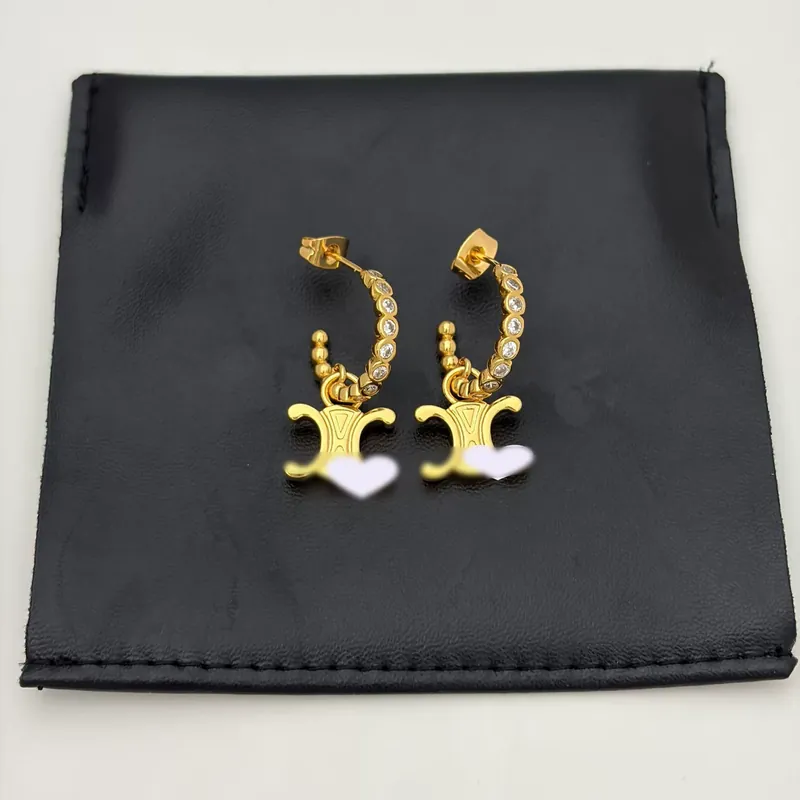 Full Pave Logo Drop Earrings