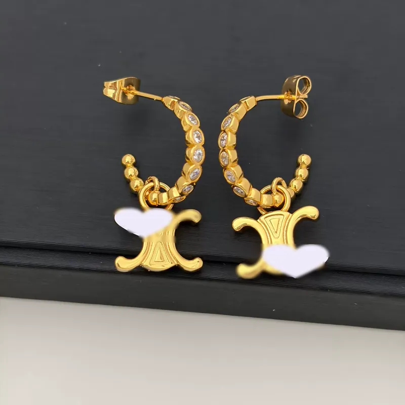 Full Pave Logo Drop Earrings