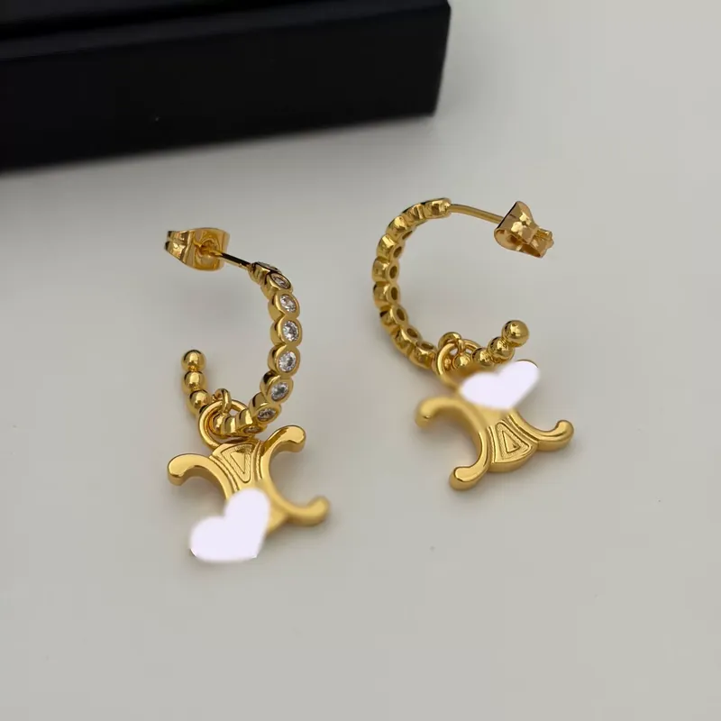 Full Pave Logo Drop Earrings