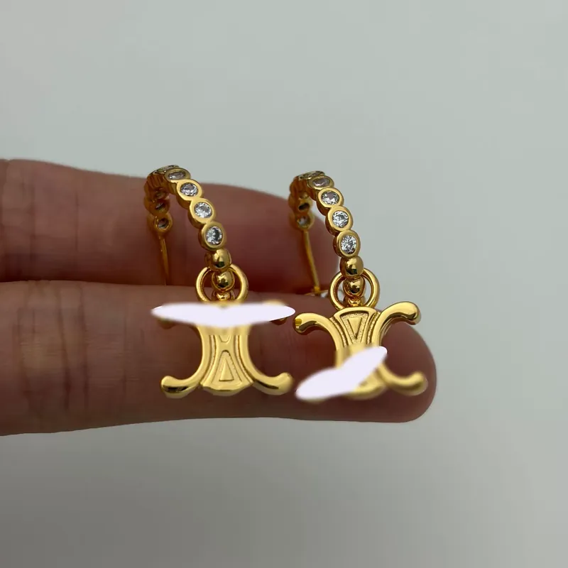 Full Pave Logo Drop Earrings