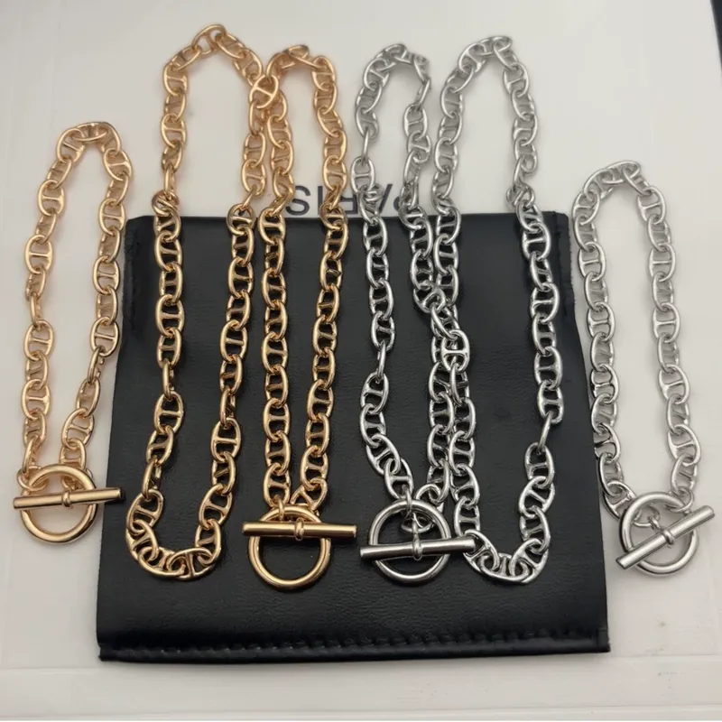 Hip-Hop Chain Bracelet Necklace Set