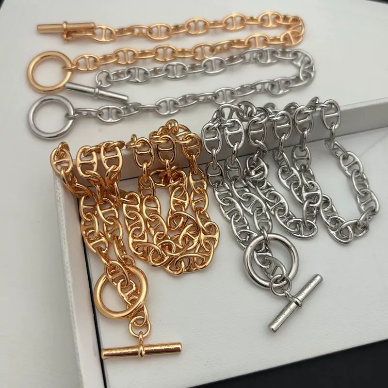 Hip-Hop Chain Bracelet Necklace Set