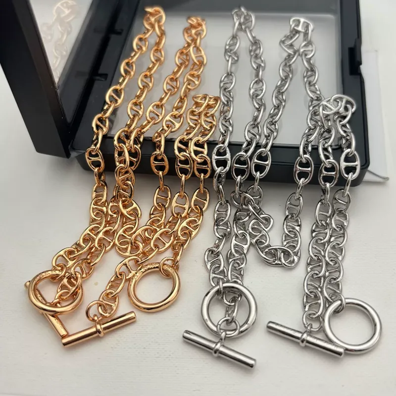 Hip-Hop Chain Bracelet Necklace Set