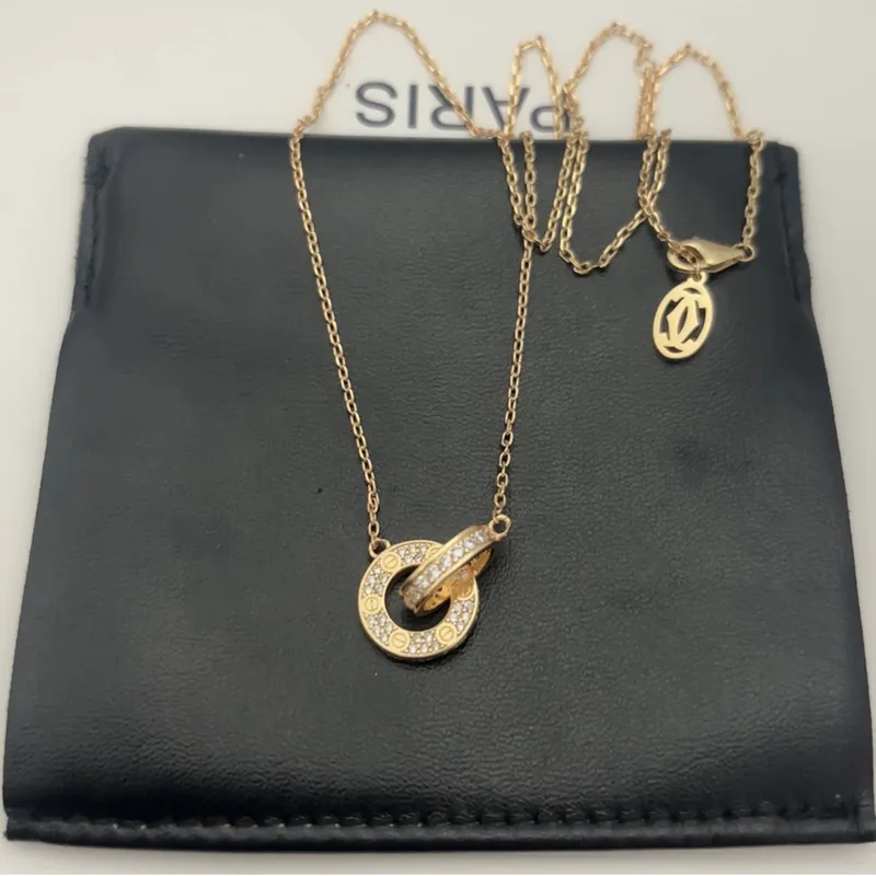 Full Pave Double Circle Necklace