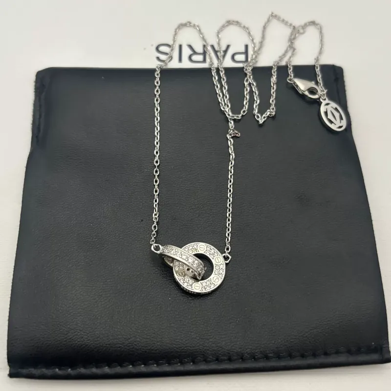 Full Pave Double Circle Necklace