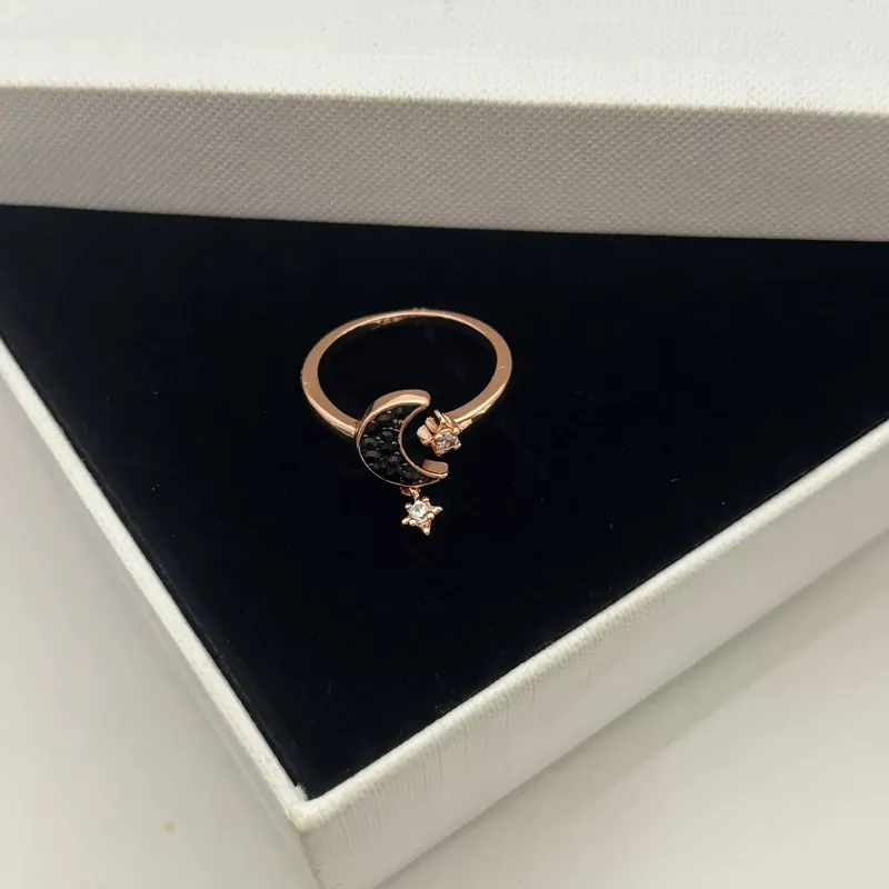 Pulseira e Anel de Estrela e Lua com Cristal