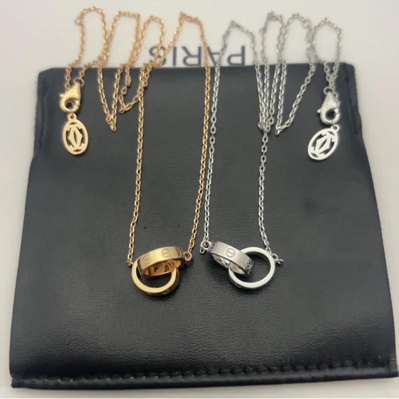 Roman Numeral Double Circle Necklace