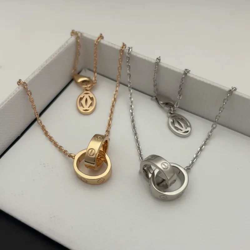 Roman Numeral Double Circle Necklace
