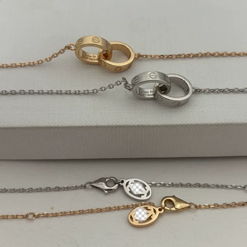 Roman Numeral Double Circle Necklace