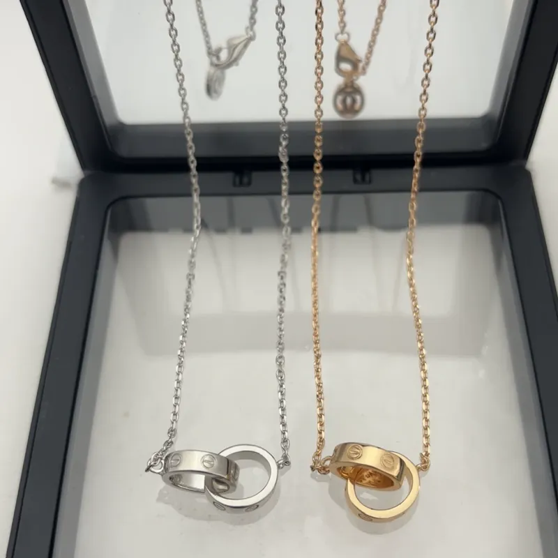 Roman Numeral Double Circle Necklace
