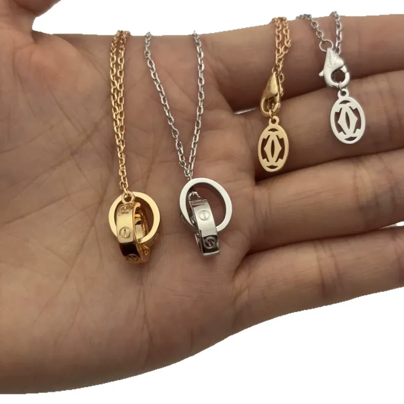Roman Numeral Double Circle Necklace