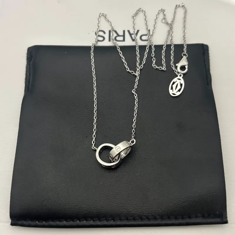 Roman Numeral Double Circle Necklace