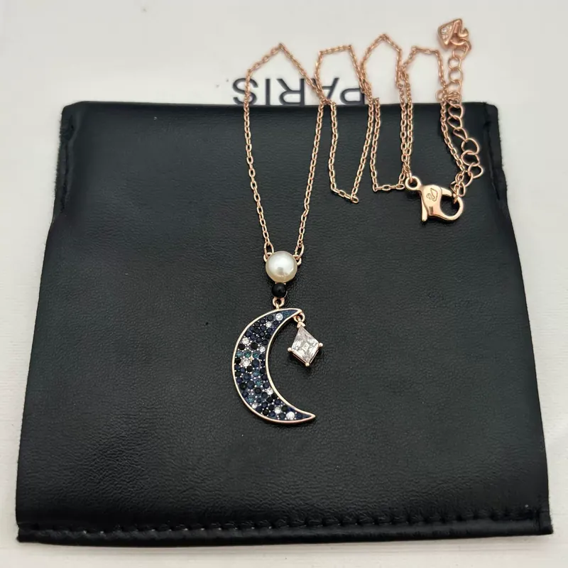 Crystal Star Moon Pendant Necklace