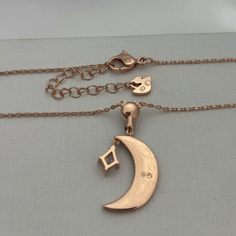 Crystal Star Moon Pendant Necklace