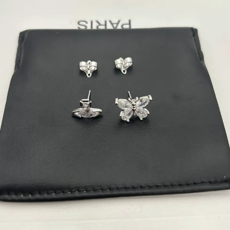 Crystal Butterfly Saturn Earrings
