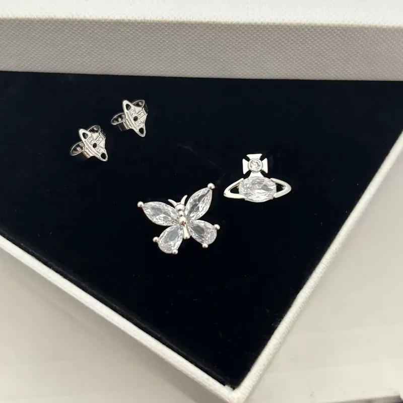 Crystal Butterfly Saturn Earrings