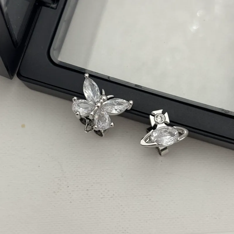 Crystal Butterfly Saturn Earrings