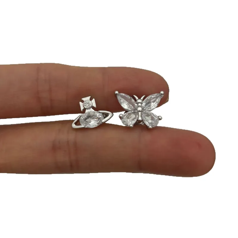 Crystal Butterfly Saturn Earrings