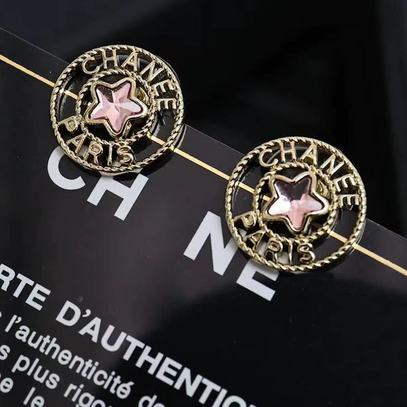 Hollow Zircon Star Stud Earrings with Silver Needle