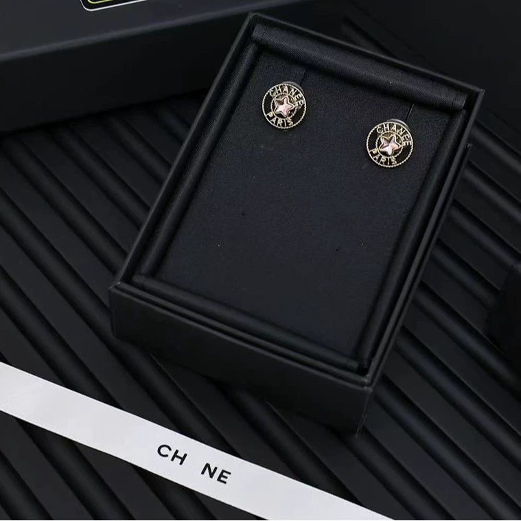 Hollow Zircon Star Stud Earrings with Silver Needle