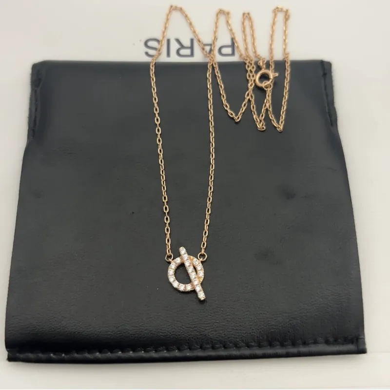 Titanium Steel Full Pave Letter Q Necklace Set